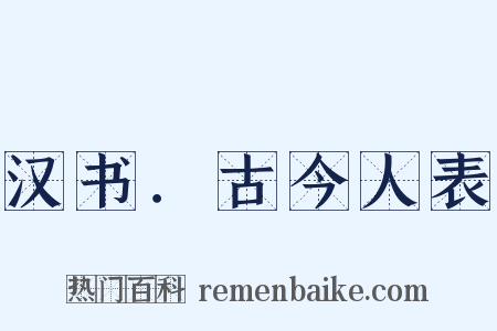 汉书．古今人表是什么意思的图片